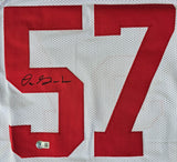 Dre Greenlaw "San Francisco 49ers" Autographed White Custom Jersey size XL. Beckett Authentication