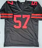 Dre Greenlaw "San Francisco 49ers" Autographed Black Custom Jersey size XL. Beckett Authetication