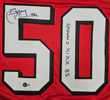 Gary Plummer "San Francisco 49ers" Autographed Red Throwback Jersey Custom Size XL. Beckett