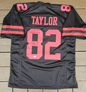 JOHN TAYLOR Autographed "San Francisco 49ers" Black & Red Jersey Custom Size XL. Beckett