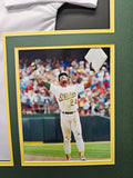 Rickey Henderson "Oakland Athletics" Autographed white jersey framed. JSA