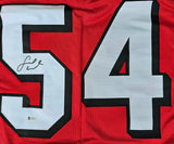 Fred Warner "San Francisco 49ers" Autographed Red Throwback Custom Jersey Size XL. Beckett