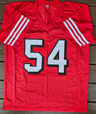 Fred Warner "San Francisco 49ers" Autographed Red Throwback Custom Jersey Size XL. Beckett