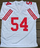 Fred Warner "San Francisco 49ers" Autographed White Custom Jersey Size XL. Beckett