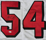 Fred Warner "San Francisco 49ers" Autographed White Throwback Custom Jersey Size XL. Beckett