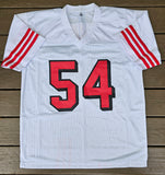 Fred Warner "San Francisco 49ers" Autographed White Throwback Custom Jersey Size XL. Beckett