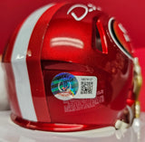 Dre Greenlaw "San Francisco 49ers" Autographed "Flash" Riddell Speed Mini Helmet. Beckett