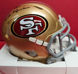 Dre Greenlaw "San Francisco 49ers" Autographed Riddell Speed Mini Helmet. Beckett