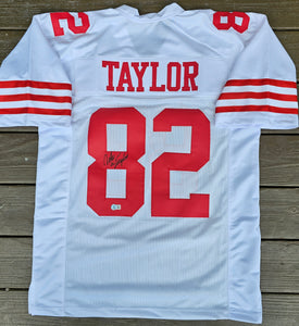 John Taylor "San Francisco 49ers, Super Bowl Champion" Autographed White Custom Jersey Size XL. Beckett Witness