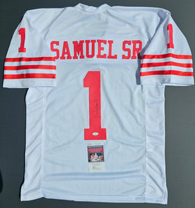 Deebo Samuel Sr. Autographed San Francisco 49ers White Custom jersey Size XL. JSA