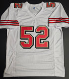 Patrick Willis "San Francisco 49ers" Autographed White Throwback Custom Jersey Size XL. Beckett