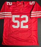 Patrick Willis "San Francisco 49ers" Autographed Red Custom Jersey Size XL. Beckett