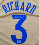 Will Richard "Golden State Warriors" Autographed Yellow & White Jersey Size XL. Beckett
