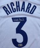 Will Richard "Golden State Warriors" Autographed White & Yellow Jersey Size XL. Beckett
