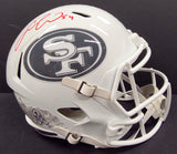 Fred Warner "San Francisco 49ers" Autographed Riddell Full Size Replica Salute to Service White Speed Helmet. Beckett