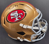 Fred Warner "San Francisco 49ers" Autographed Riddell Full Size Replica Gold Speed Helmet. Beckett