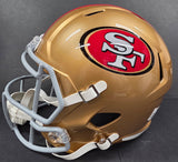 Fred Warner "San Francisco 49ers" Autographed Riddell Full Size Replica Gold Speed Helmet. Beckett