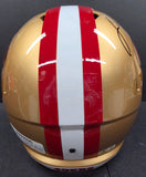 Fred Warner "San Francisco 49ers" Autographed Riddell Full Size Replica Gold Speed Helmet. Beckett