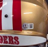 Fred Warner "San Francisco 49ers" Autographed Riddell Full Size Replica Gold Speed Helmet. Beckett