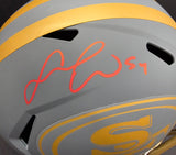 Fred Warner "San Francisco 49ers" Autographed Riddell Full Size Replica Slate Speed Helmet. Beckett