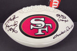 Merton Hanks "San Francisco 49ers" Autographed white Panel Football. Beckett