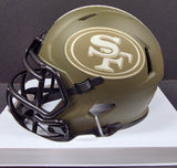 Fred Warner "San Francisco 49ers" Autographed Riddell Green Salute to Service Speed Mini Helmet. Beckett