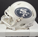 Fred Warner "San Francisco 49ers" Autographed Riddell White Salute to Service Speed Mini Helmet. Beckett
