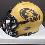 Fred Warner "San Francisco 49ers" Autographed Riddell Gold RAVE Speed Mini Helmet. Beckett