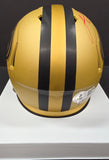 Fred Warner "San Francisco 49ers" Autographed Riddell Gold RAVE Speed Mini Helmet. Beckett
