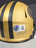 Fred Warner "San Francisco 49ers" Autographed Riddell Gold RAVE Speed Mini Helmet. Beckett