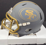 Fred Warner "San Francisco 49ers" Autographed Riddell Grey SLATE Speed Mini helmet. Beckett