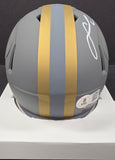 Fred Warner "San Francisco 49ers" Autographed Riddell Grey SLATE Speed Mini helmet. Beckett