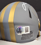 Fred Warner "San Francisco 49ers" Autographed Riddell Grey SLATE Speed Mini helmet. Beckett