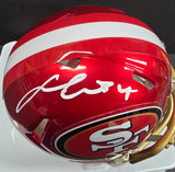 Fred Warner "San Francisco 49ers" Autographed Riddell Red FLASH Speed Mini helmet. Beckett