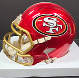 Fred Warner "San Francisco 49ers" Autographed Riddell Red FLASH Speed Mini helmet. Beckett