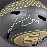 Fred Warner "San Francisco 49ers" Autographed Riddell Green Speed Replica Full size helmet. Beckett