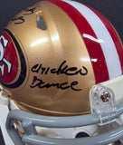 Merton Hanks "San Francisco 49ers" Autographed Riddell Gold Speed Mini Helmet. Beckett