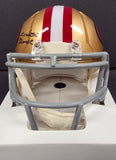 Merton Hanks "San Francisco 49ers" Autographed Riddell Gold Speed Mini Helmet. Beckett