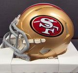 Merton Hanks "San Francisco 49ers" Autographed Riddell Gold Speed Mini Helmet. Beckett