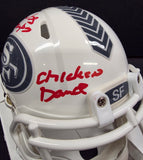 Merton Hanks "San Francisco 49ers & Super Bowl Champion" Autographed Riddell White Salute to Service Mini Helmet, Beckett