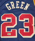 Draymond Green "Golden State Warriors" Autographed Blue NIKE Swingman size XL. Beckett