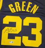 Draymond Green "Golden State Warriors" Autographed Blue NIKE Swingman size XL. Beckett
