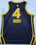 Moses Moody "Golden State Warriors" Autographed Black & Yellow Jersey Size XL. Beckett