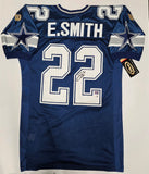 Emmitt Smith "Dallas Cowboys " Autographed Wilson Dark Blue Jersey Size 44. Prova & JSA