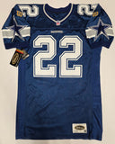 Emmitt Smith "Dallas Cowboys " Autographed Wilson Dark Blue Jersey Size 44. Prova & JSA