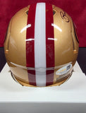Brent Jones "San Francisco 49ers" Autographed Riddell Speed Mini Helmet. JSA