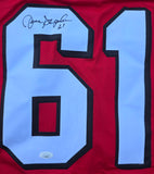 Jesse Sapolu "San Francisco 49ers & Super Bowl Champion" Autographed Red Custom XL Jersey. JSA
