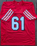 Jesse Sapolu "San Francisco 49ers & Super Bowl Champion" Autographed Red Custom XL Jersey. JSA