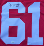 Jesse Sapolu "San Francisco 49ers" Autographed Red Custom XL. JSA