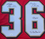 Merton Hanks "San Francisco 49ers" Autographed Red Custom XL Jersey. JSA